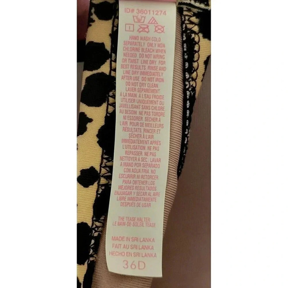 Victoria's Secret Halter Bikini Top Animal Print Size 36D - Picture 5 of 5